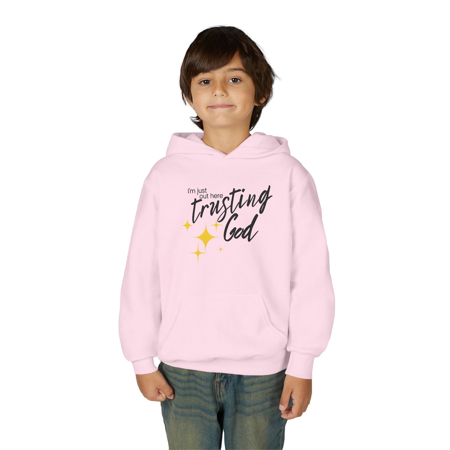 I'm Just Out Here Trusting God - Youth Hooded Sweatshirt