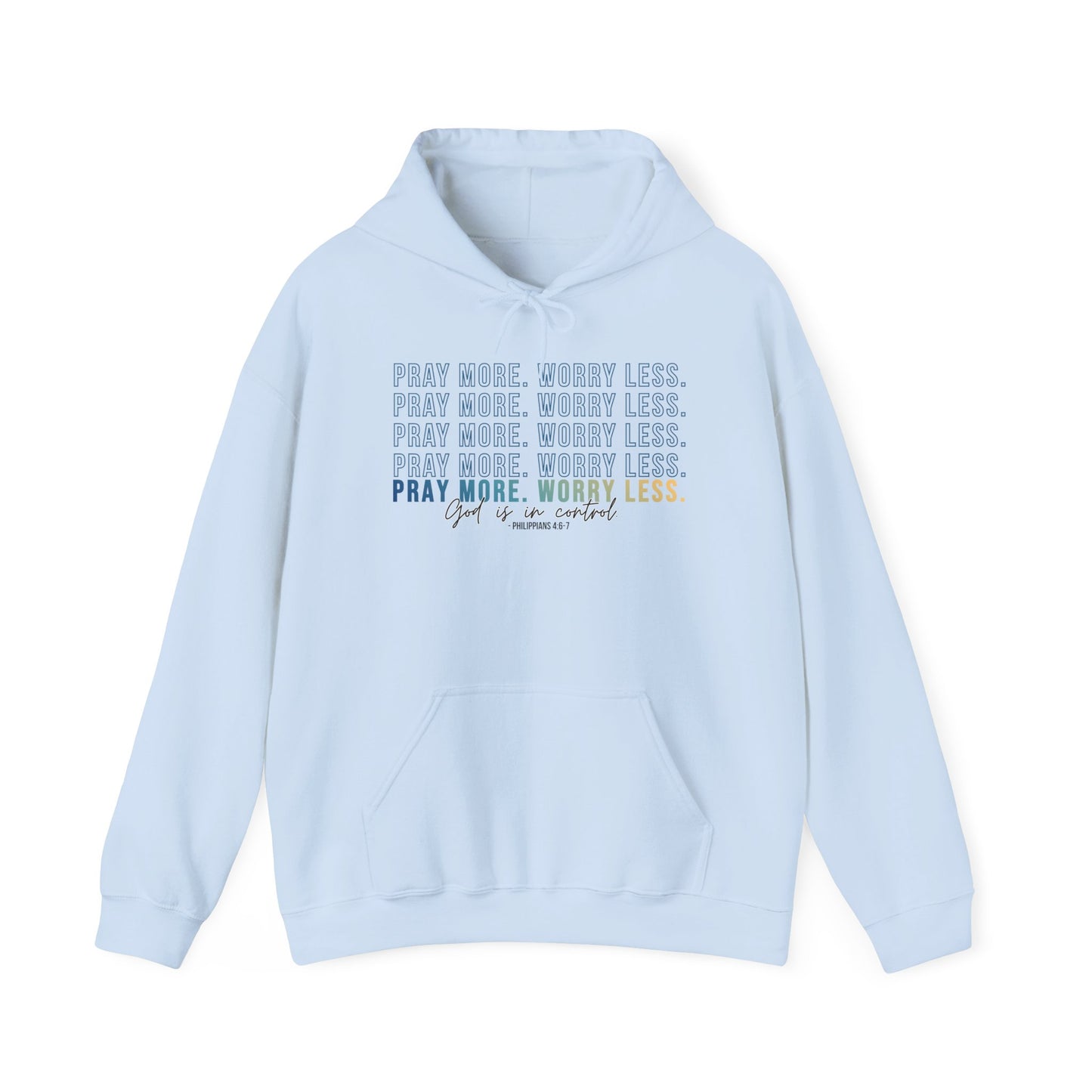 Pray More Worry Less 2.0 Christian Hoodie, Inspirational Sweatshirt, Cozy Gift for Her, Motivation Apparel, Self-Care Reminder