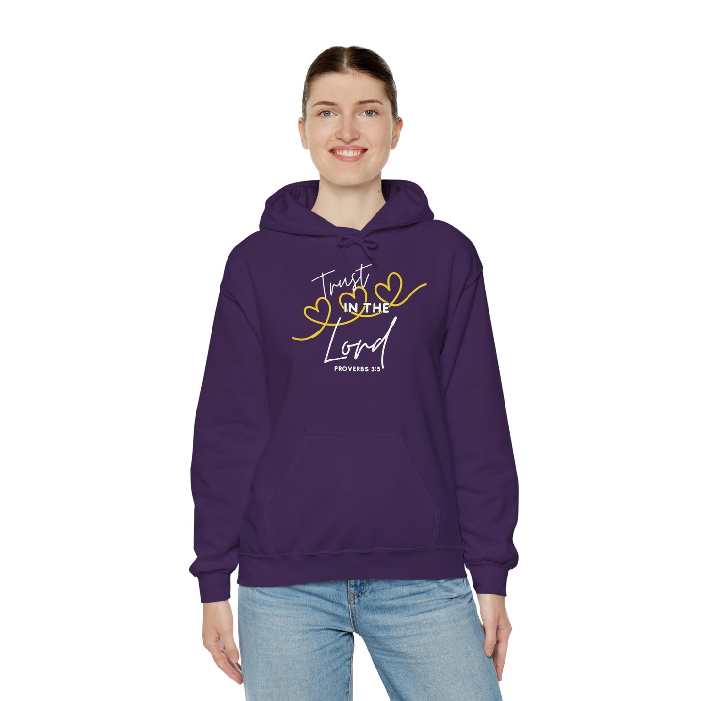 Inspirational Hooded Sweatshirt, Trust in the Lord Hoodie, Comfort Sweatshirt, Religious Apparel, Faith-Based Gift
