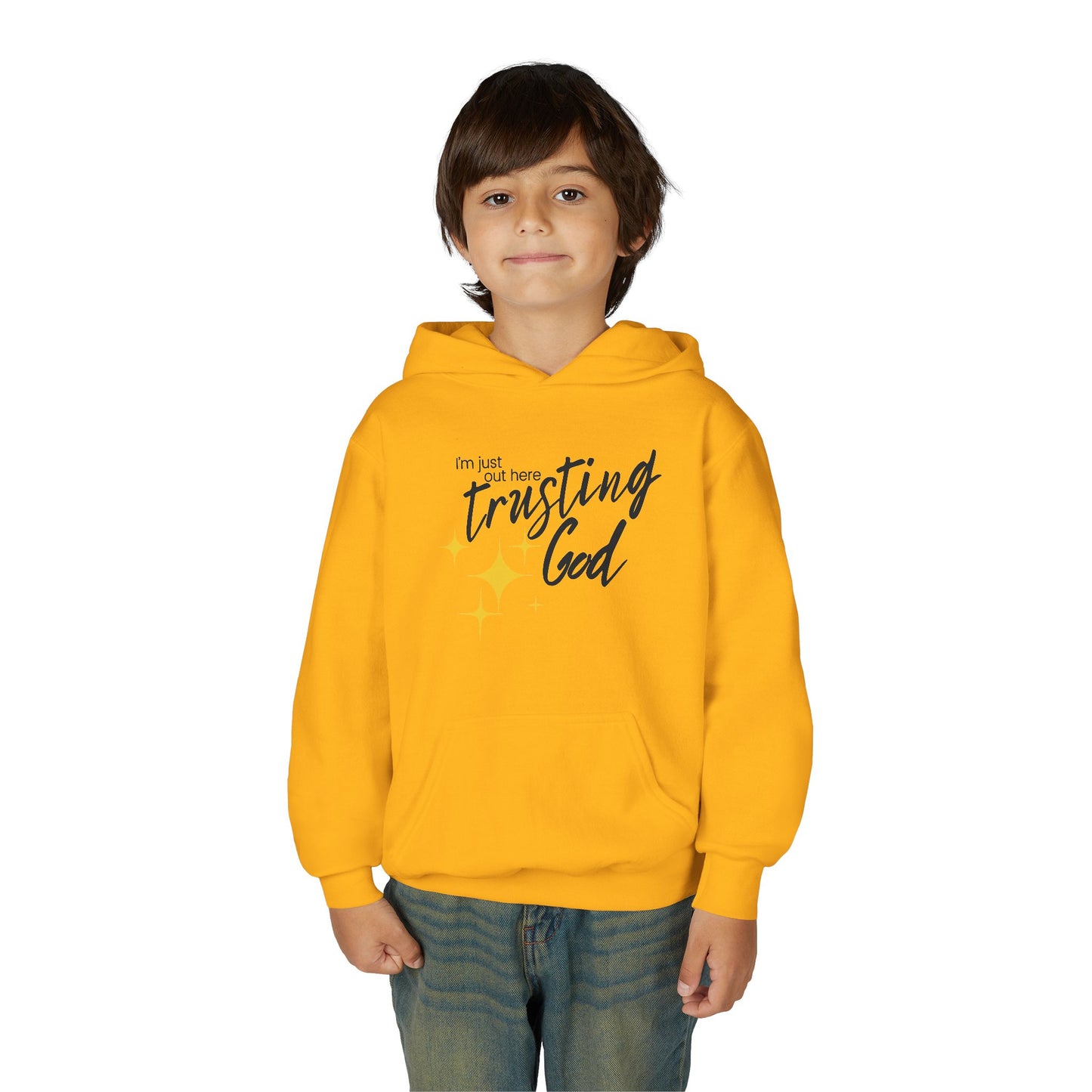 I'm Just Out Here Trusting God - Youth Hooded Sweatshirt