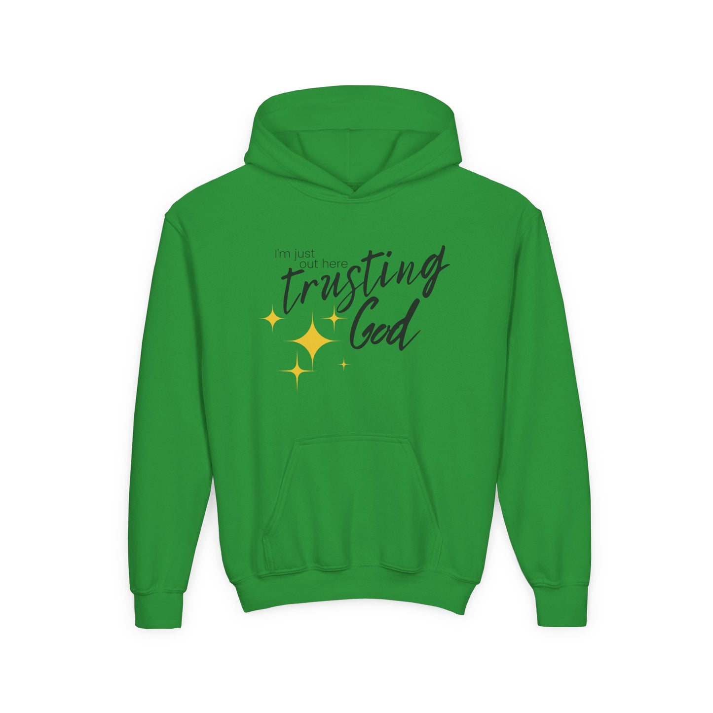 I'm Just Out Here Trusting God - Youth Hooded Sweatshirt