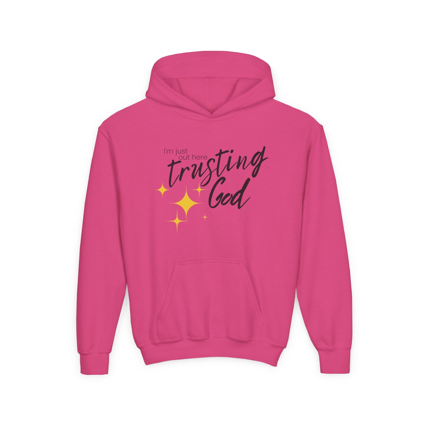 I'm Just Out Here Trusting God - Youth Hooded Sweatshirt