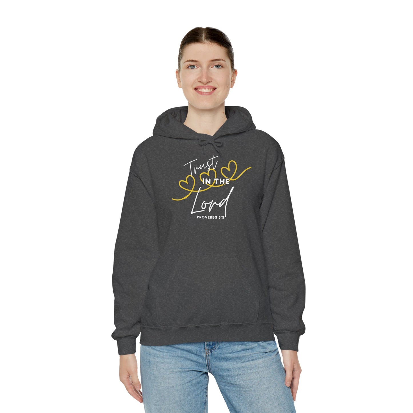 Inspirational Hooded Sweatshirt, Trust in the Lord Hoodie, Comfort Sweatshirt, Religious Apparel, Faith-Based Gift