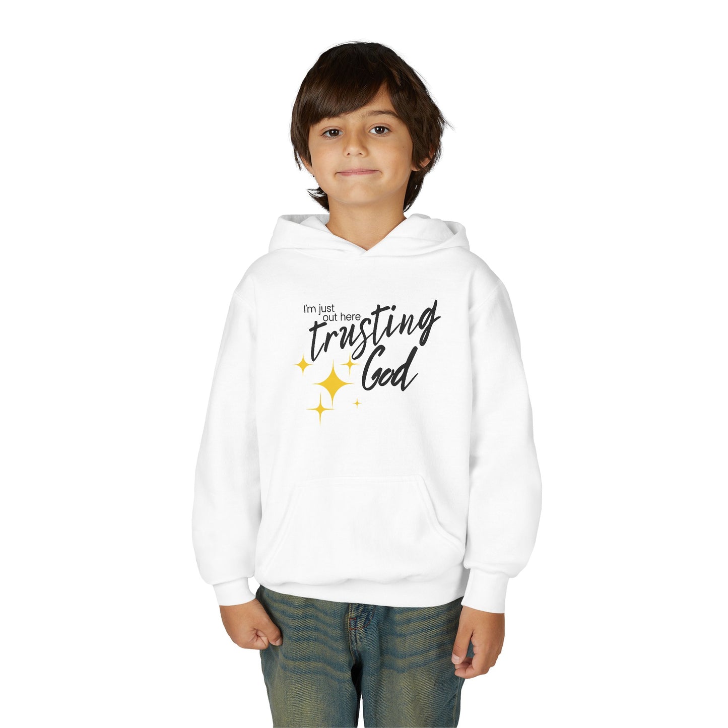 I'm Just Out Here Trusting God - Youth Hooded Sweatshirt