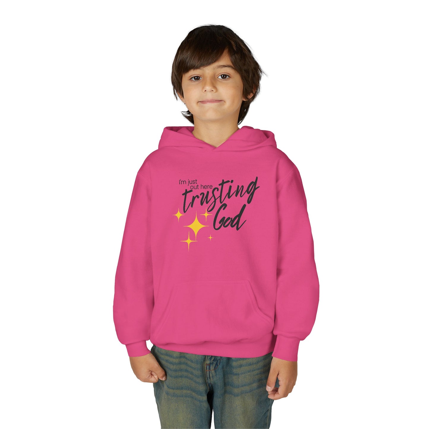 I'm Just Out Here Trusting God - Youth Hooded Sweatshirt