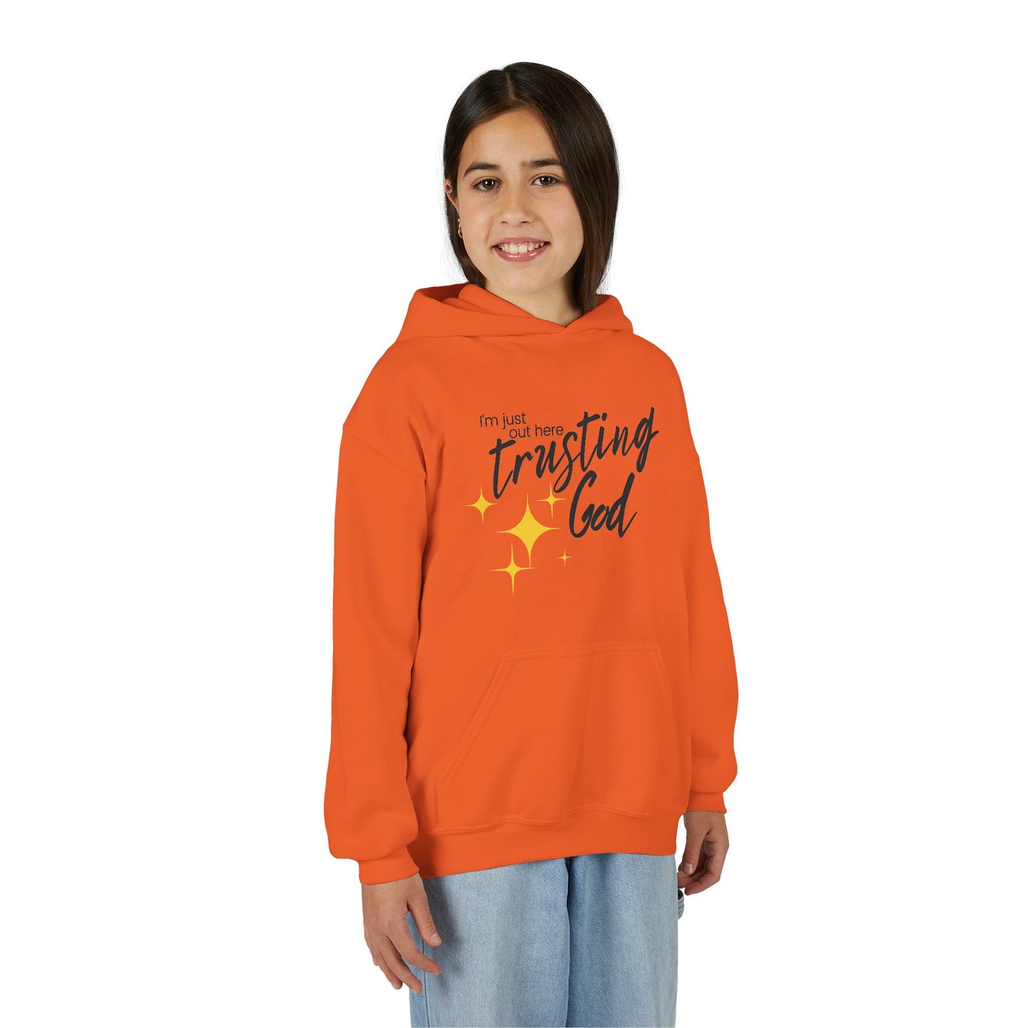 I'm Just Out Here Trusting God - Youth Hooded Sweatshirt