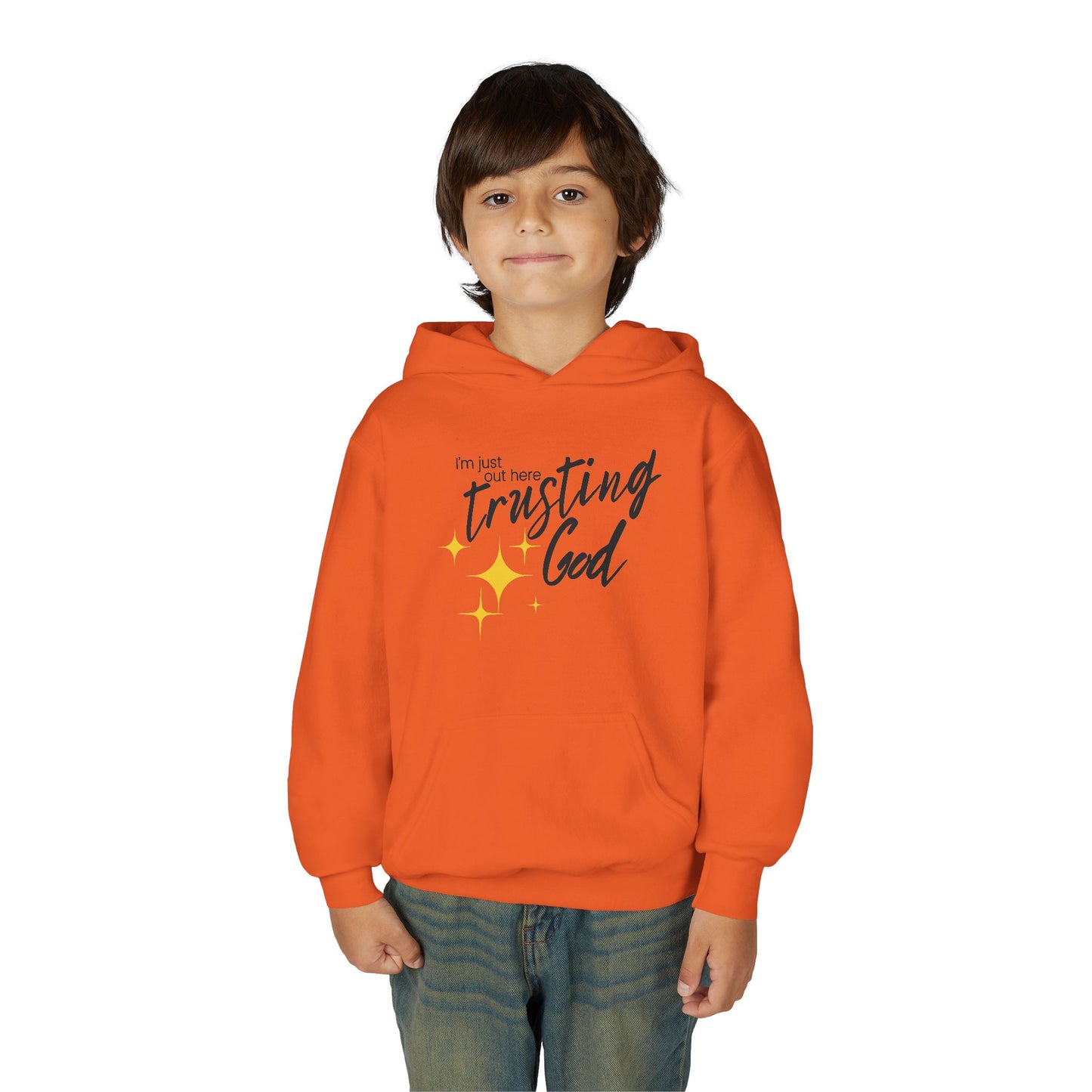 I'm Just Out Here Trusting God - Youth Hooded Sweatshirt