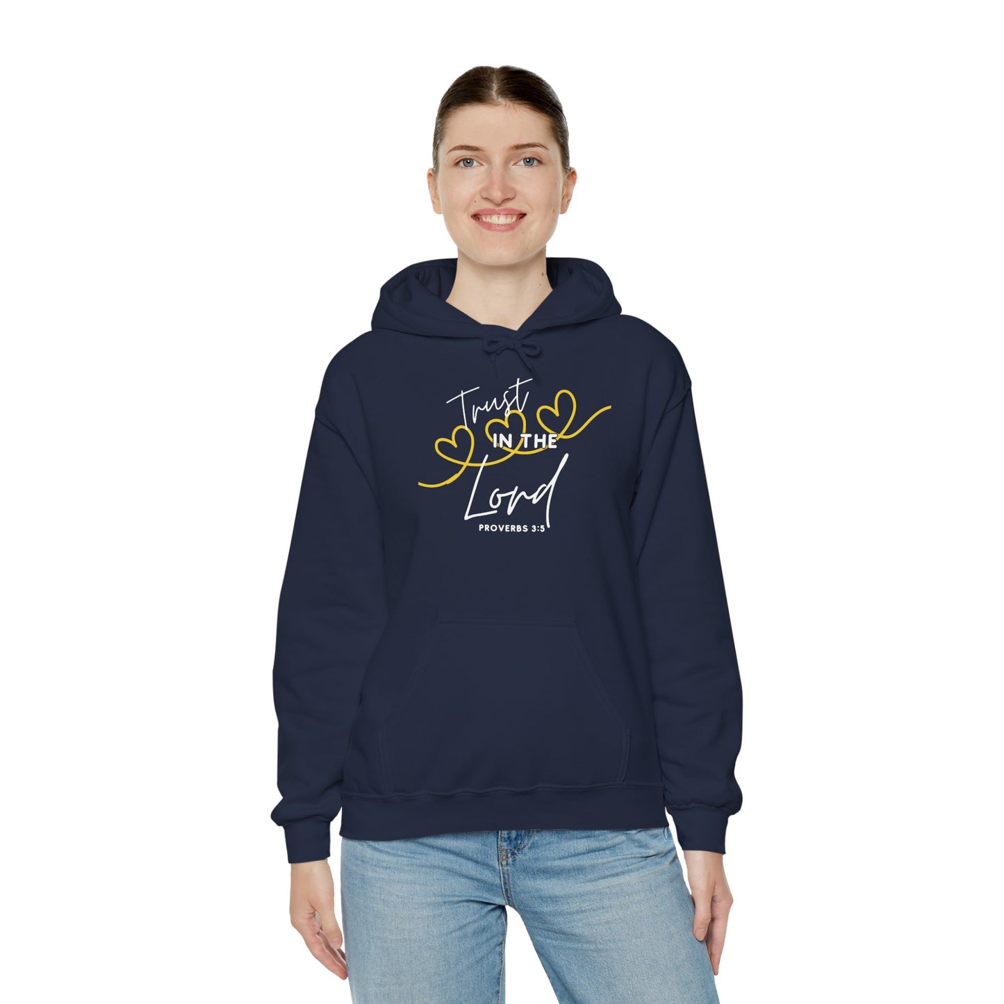 Inspirational Hooded Sweatshirt, Trust in the Lord Hoodie, Comfort Sweatshirt, Religious Apparel, Faith-Based Gift