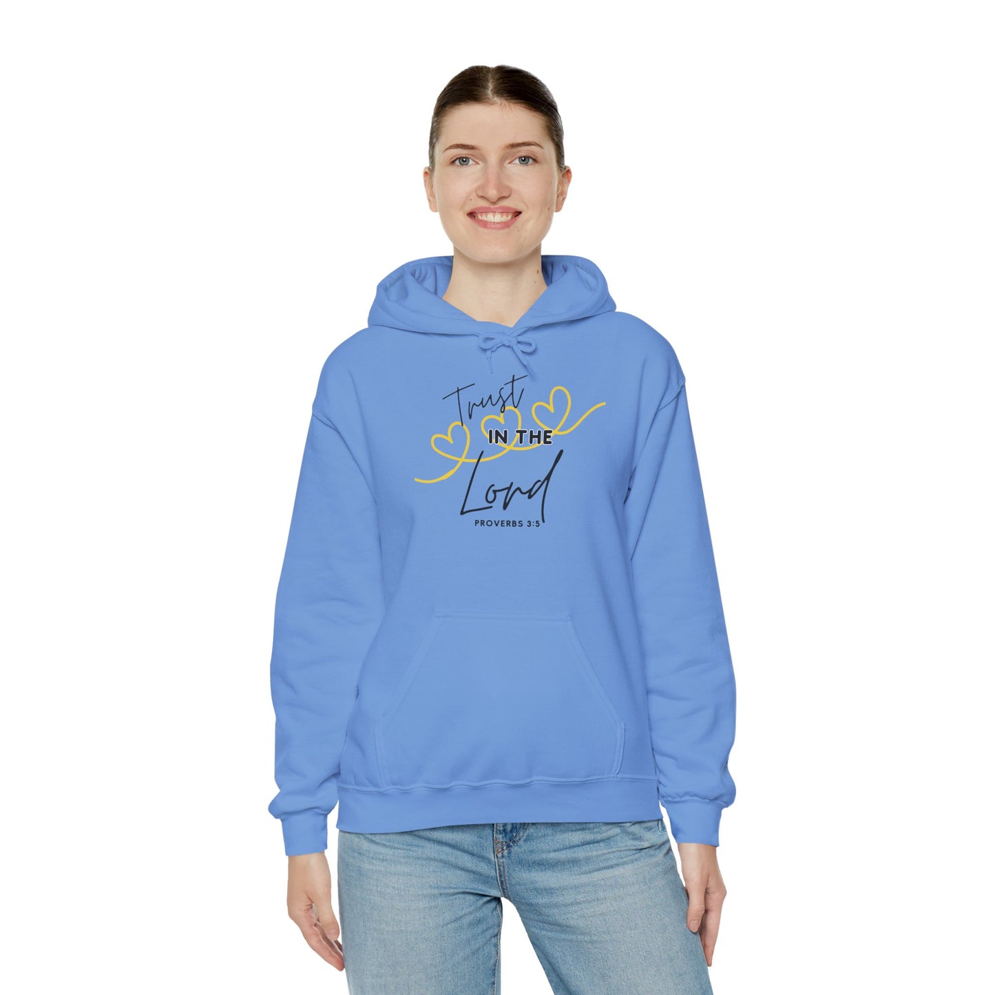 Inspirational Hooded Sweatshirt, Trust in the Lord Hoodie, Comfort Sweatshirt, Religious Apparel, Faith-Based Gift