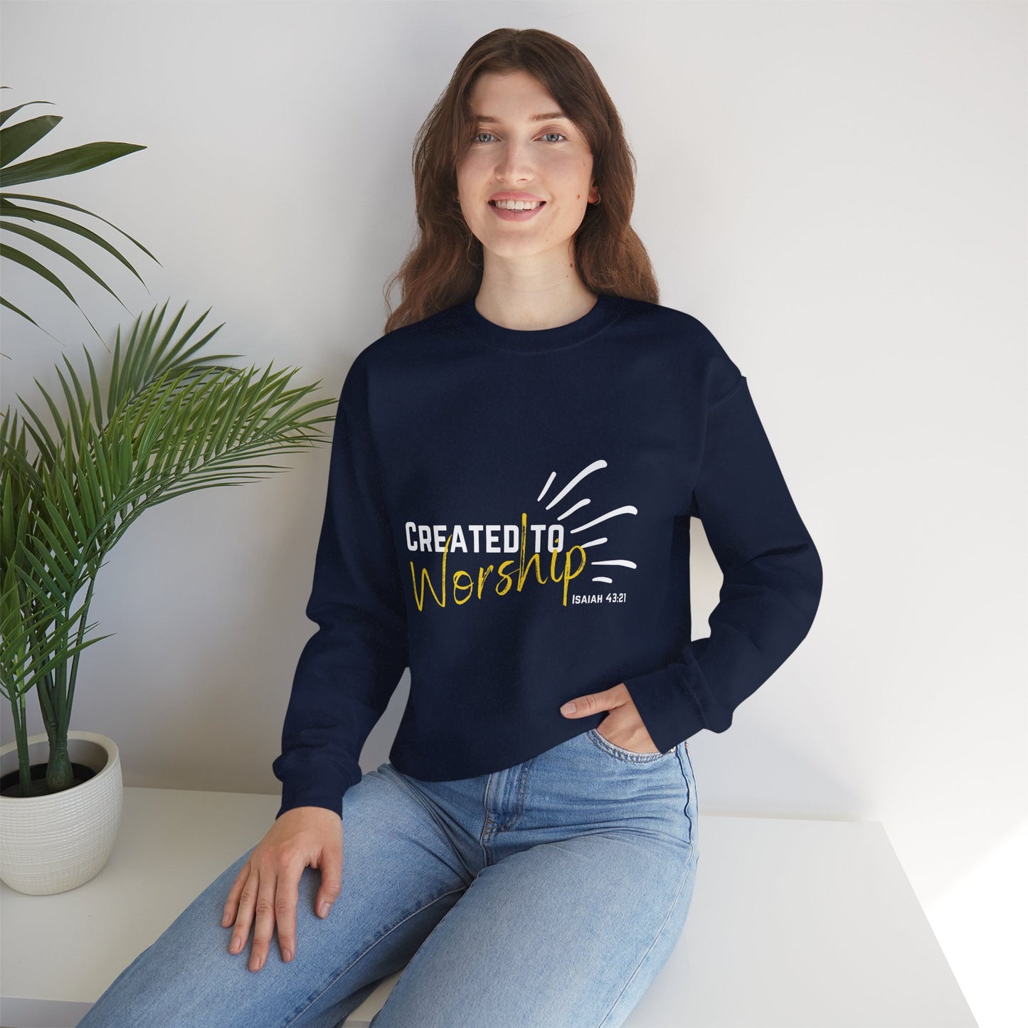 Created to Worship Unisex Sweatshirt, Cozy Crewneck for Worshippers, Faith-Based Gift, Christian Apparel, Everyday Comfort, [...]