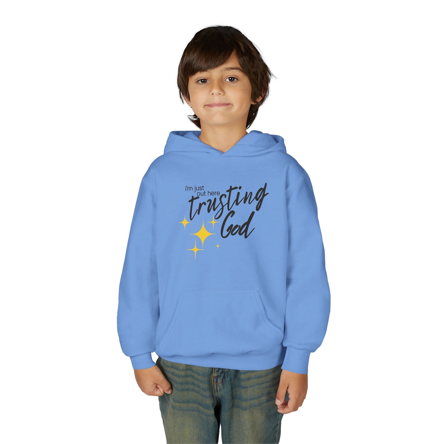 I'm Just Out Here Trusting God - Youth Hooded Sweatshirt