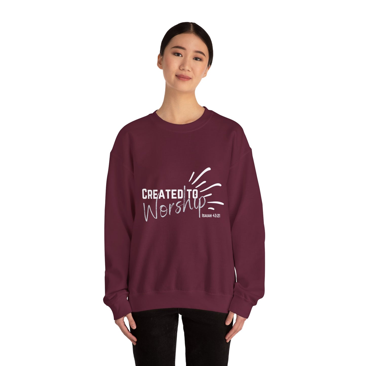 Created to Worship Unisex Sweatshirt, Cozy Crewneck for Worshippers, Faith-Based Gift, Christian Apparel, Everyday Comfort, [...]