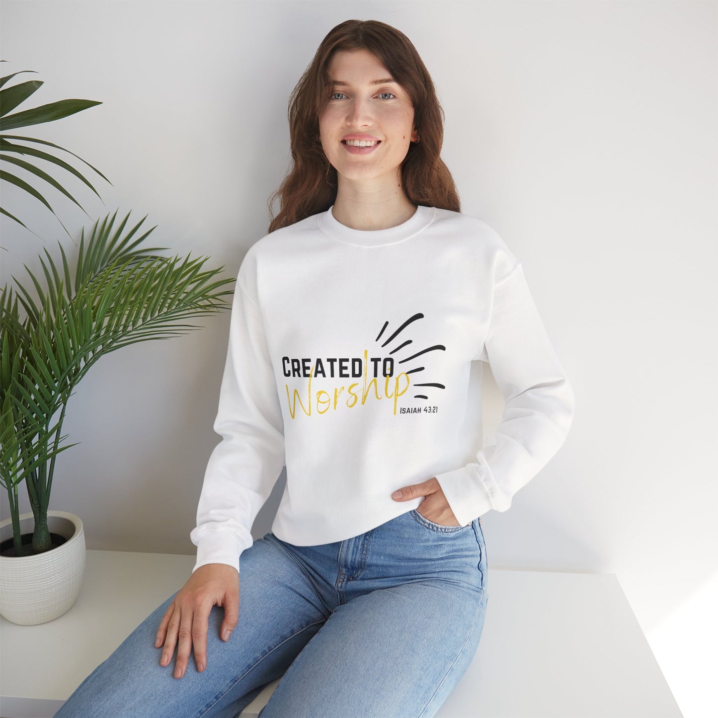 Created to Worship Unisex Sweatshirt, Cozy Crewneck for Worshippers, Faith-Based Gift, Christian Apparel, Everyday Comfort, [...]